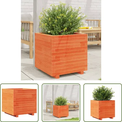 Produktbild von The Living Store Pflanzkübel Wachsbraun 50x50x49,5 cm Massivholz Kiefer