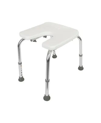 Produktbild von Alberts Duschhocker | U-Form, höhenverstellbar | Kunststoff, weiß | 400 x 380 mm