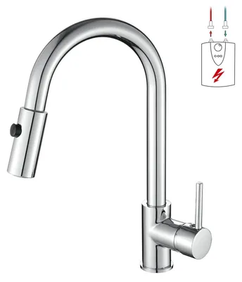 Obrázok produktu pre Kúpeľňová batéria s výsuvnou sprchovou hubicou, nerezová oceľ, chrómovaná