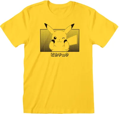 Produktbild von Koszulka Pokémon Pikachu Katakana, Rozmiar M, 100% Bawełna, Licencjonowana