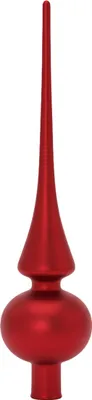 Produktbild von B&S Christbaumspitze Weihnachtsschmuck | Glas | Rot Matt | H 26 x Ø 6 cm