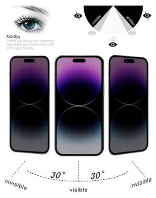 Produktbild von 3x Blickschutz 9H Panzerhartglas für iPhone 15 Pro Max ANTI-SPIONAGE ANTI-SPY PRIVACY Displayschutz Schutzglas Panzerfolie Schutzfolie Displayglas Echtglas Tempered Panzerglas