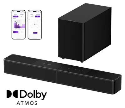 Immagine prodotto di Soundbar - Poseidon M70 - Dolby Atmos - Sistema 3.1.2 canali - 312 W - Subwoofer wireless da 13,3 cm - Altoparlanti direzionali verso l'alto - HDMI