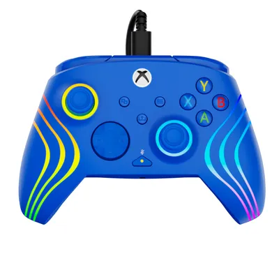 Produktbild von Turtle Beach Afterglow Wave Controller Blau Wired RGB Gaming Controller – Lizenziert für Xbox Series X oder S, Xbox One und Windows, Gamepad, PC, Xbox, Xbox One, Xbox Series S, Xbox Series X, D-Pad, Schaltfläche Optionen, Mehrfarbig, Kabelgebunden, USB