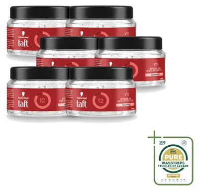Obrázek produktu pro 6 kusů stylingového gelu Taft V12 – super rychlé fixace – 250 ml – balení