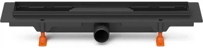 Obrázek produktu pro Odpadní sifon, černý, průměr 650 mm, boční připojení D40, bez mřížky, model CH 650/1 C