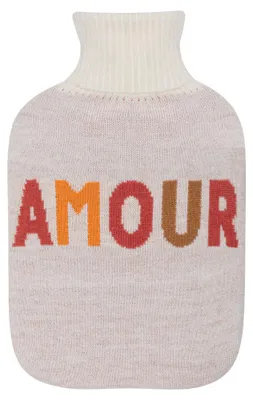 Immagine prodotto di Borsa termica per borsa dell'acqua da 2 litri, rivestimento in maglia, motivo "Amore", riutilizzabile