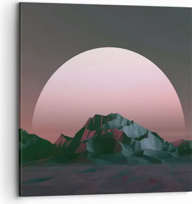 Produktbild von Bild auf Leinwand - Leinwandbild - Einteilig - Landschaft Berge Sonne - 70x70cm - Wand Bild - Wanddeko - Wandbilder - Leinwanddruck - Bilder - Wanddekoration - Leinwand bilder - AC70x70-4320
