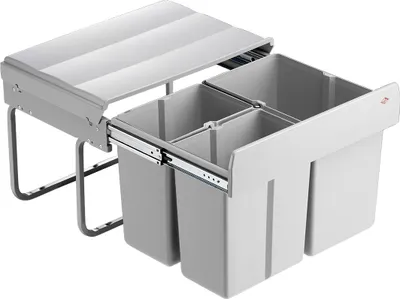 Image de Naber Trio Shorty. Collecteur de déchets, alu gris.  - Poubelle