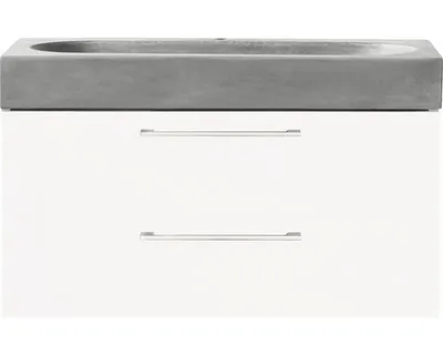 Obrázek produktu pro Souprava koupelnového nábytku Somero lesklá bílá/umyvadlo beton 80x57 cm