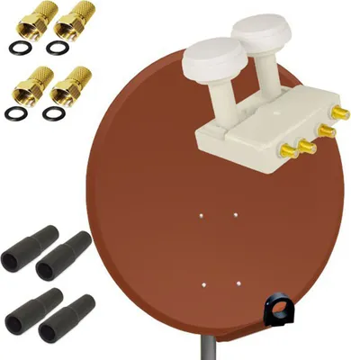 Produktbild von PremiumX SAT Anlage 80cm Antenne Aluminium Quad Monoblock WE F-Stecker