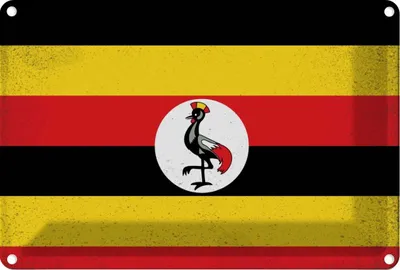 Produktbild von vianmo Blechschild 20x30 cm Uganda Vintage Flagge Fahne Wappen