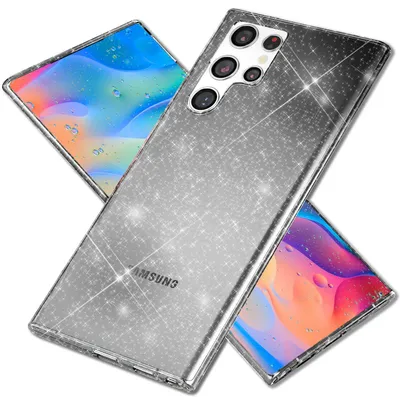 Obrázek produktu pro NALIA Průhledné třpytivé pouzdro pro Samsung Galaxy S22 Ultra, průhledné černé