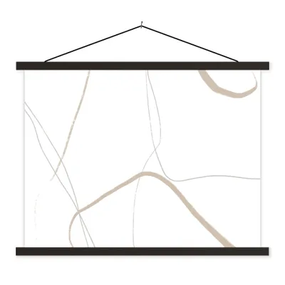Produktbild von MuchoWow® Textilposter Abstrakt - Minimalismus - Linienkunst 150x113 cm mit schwarzem Rahmen - Wohnzimmer