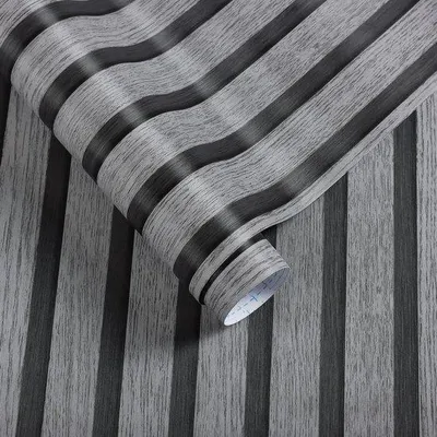 Immagine prodotto di Adesivo da parete - Pellicola effetto legno - Decorazione per pareti - Vinile impermeabile - 44 x 600 cm - Grigio