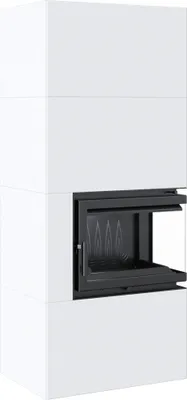 Produktbild von Kamineinsatz Simple Box Rechts 8 kW Ø 200 Bianco