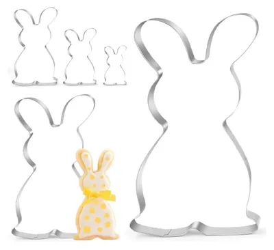 Produktbild von Neustanlo Ausstechformen Ostern 5-teilig | Plätzchenausstecher Set mit Hase & Oster-Motiven | Edelstahl Keksformen für Osterplätzchen | wiederverwendbar & spülmaschinenfest | ideales Ostergeschenk