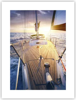 Produktbild von Poster - Poster ohne Rahmen - Segelboot Meer - 30x40 cm - Wand Bild - Wanddeko - Wandbilder - Kunstposter - Wandposter - Bilder - Kunstdruck - Wanddekoration - Wandbild - P2XPA30x40-4076