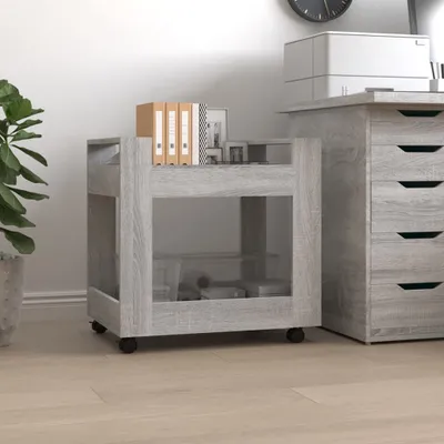 Produktbild von The Living Store Bürowagen Grau Sonoma 60x45x60 cm Holzwerkstoff