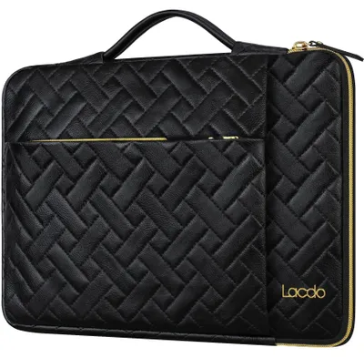 Image de Elzusha - Étui pour ordinateur portable, compatible avec les ordinateurs portables de 11 à 15,6 pouces, sac de protection élégant noir