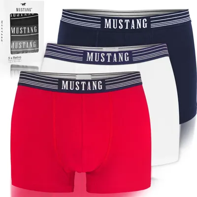 Produktbild von Mustang 3er Pack - Herren Boxershorts aus Baumwolle, Unterhosen für Männer, XXL