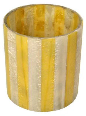 Produktbild von Kersten Kerzenhalter STRIPES gelb creme | Ø10x12cm