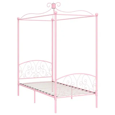 Immagine prodotto di Letto a Baldacchino Rosa in Metallo 100x200 cm