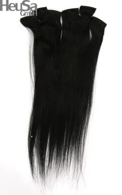 Produktbild von 8-teiliges Set Echthaar Extensions schwarz 41cm