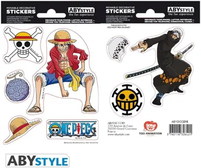 Zdjęcie produktu dla Naklejki "One Piece" - 16 x 11 cm - Luffy i Law