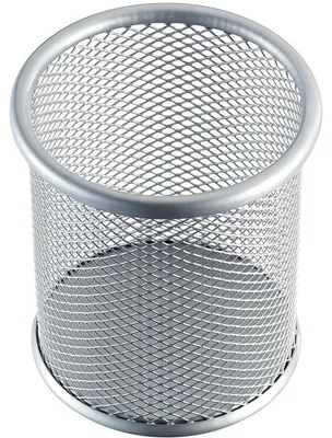 Produktbild von helit Stifteköcher Mesh H2518100 9x10cm rund 1Fach Metall silber