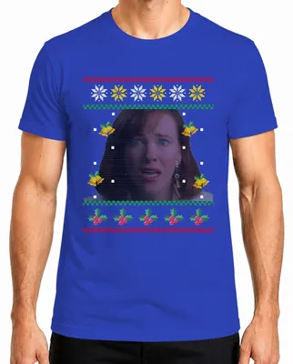 Obrázok produktu pre Kate Kevin Home Alone Mum - Ugly Christmas Sweater Christmas Pánske tričko, modré, XL