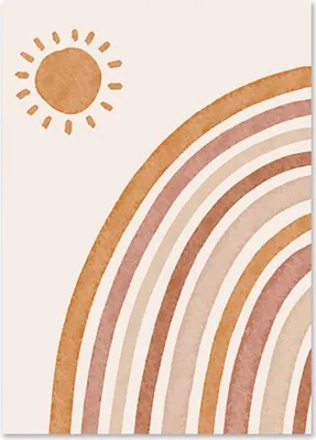 Produktbild von TPFLiving Kunstdruck LW-1017 (OHNE RAHMEN) Poster - Leinwand - Wandbild - Hochauflösender Giclée-Druck, langlebig und hochwertig - Sonne, Herz und Regenbogen für Kinderzimmer -  - Größe: 10x15cm