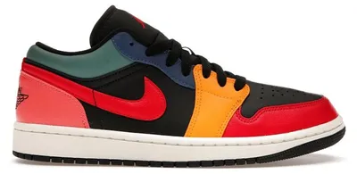 Image de Air Jordan 1 Low SE, modèle noir et multicolore (pour femmes) - Pointure EU 36,5