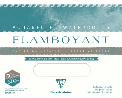 Produktbild von Clairefontaine 975061C 3 Bögen Aquarellpapier Flamboyant 56x76cm 300g