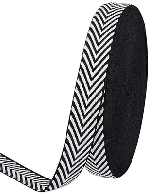 Webband 23 m - Schwarz/Weiß Gestreift - 2 cm Breit - Polyester Twillband - Für DIY Nähen - Stilvolles Design - Band