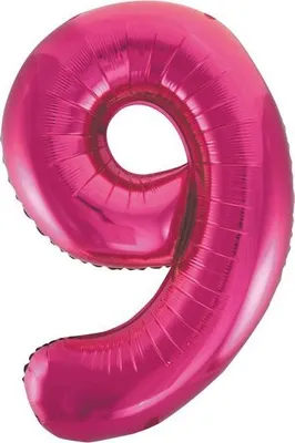 Produktbild von Unique Folienballon Zahl 9 Pink 86 cm für Geburtstagsfeier & Jubiläumsdeko