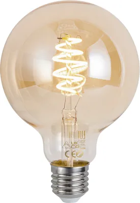 Produktbild von LUUMR Smart E27 Dimmbar LED Glühbirne G95 Bernstein 4,9W 320lm 2500K