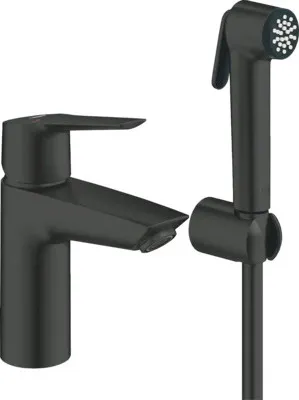 Produktbild von Grohe QuickFix Start - Waschtischarmatur mit Bidetbrause, schwarz matt
