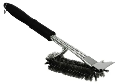 Imagen del producto de Cepillo de limpieza 2 en 1 para parrilla con cepillo y raspador - 45,7 cm
