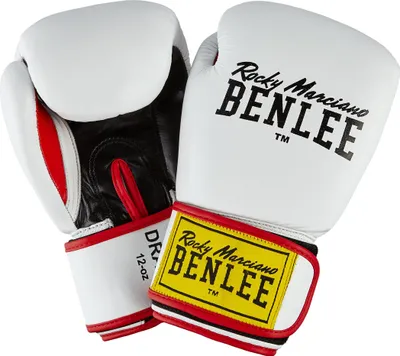 Immagine prodotto di Guanti da boxe in pelle DRACO Bianco/Nero/Rosso 14 oz BENLEE