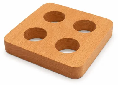 Eierhalter für 4 Eier, geöltes Buchenholz, 11,7 cm