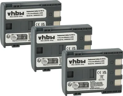 Produktbild von vhbw 3x Akku kompatibel mit Canon Legria MVX35i, MVX40, MVX45i Videokamera Camcorder (600 mAh, 7,2 V, Li-Ion)