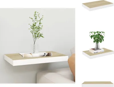 Immagine prodotto di vidaXL Scaffale galleggiante in MDF bianco e rovere 50x23x3,8 cm - Mensole a muro