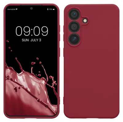 Produktbild von kwmobile Handyhülle für Samsung Galaxy S25 Hülle - weiches Handy Silikon Case - Schutzhülle Cover - Bordeaux Violett