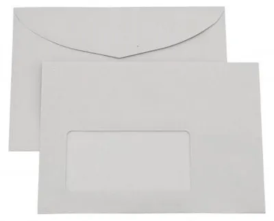 Produktbild von Kaenguruh C6 Briefumschlag, nassklebend, Recycling grau 75g, mit Fenster