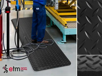 Produktbild von Anti-Ermüdungsmatte HeavyDuty Diamond | schwarz | 90 x 150 cm