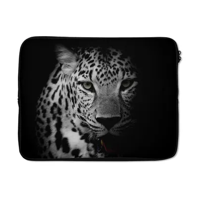Produktbild von MuchoWow® Laptop Hülle 15 Zoll Tiere - Schwarz - Weiß - Panther - Porträt Laptoptasche - Laptoptasche - Sleeve - Rundum-Schutz