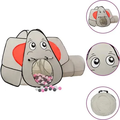 Image de Tente de jeu pour enfants 250 balles Éléphant Gris 174x86x101cm