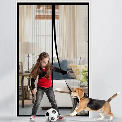 Produktbild von Fliegengitter magnetisch insektensicher Tür 90 x 210 cm - einfache Klettmontage - Balkontür Wohnzimmer Schiebetür