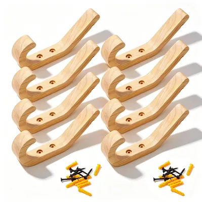 Holz-Wandkapstok mit 8 J-Haken, 155 mm, Eichenoptik